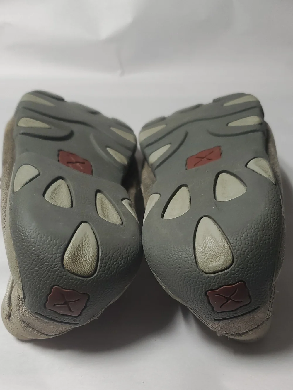 Men's Twisted X Slip-On Boat Shoes in Taupe/Grey with Geometric Pattern Size 9.5